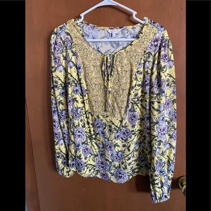 Women’s Yellow and Floral Top